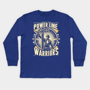 Lineman Pride | Powerline Warriors Kids Long Sleeve T-Shirt